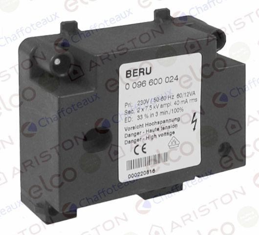 IGNITION TRANSFO. BERU 2X7,5 230V+IONIS. (13023313)